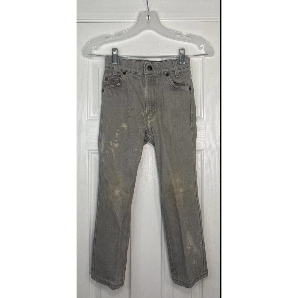 Levis Youth Boys Silver tab Jeans Size 7 Grey Heavily Distressed See Desc
